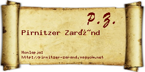 Pirnitzer Zaránd névjegykártya